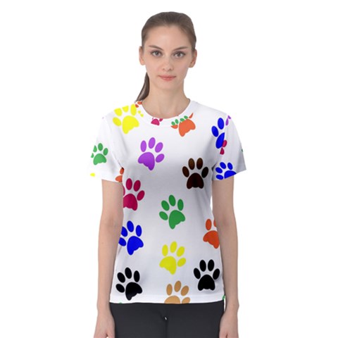 Pawprints Paw Prints Paw Animal Women s Sport Mesh Tee by Wegoenart