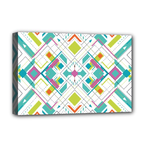 Graphic Design Geometry Shape Pattern Geometric Deluxe Canvas 18  X 12  (stretched) by Wegoenart