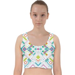 Graphic Design Geometry Shape Pattern Geometric Velvet Racer Back Crop Top by Wegoenart
