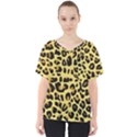 Animal Fur Skin Pattern Form V-Neck Dolman Drape Top View1