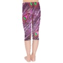 Peacock Feathers Color Plumage Kids  Capri Leggings  View2