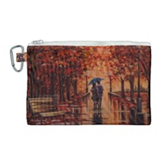 Unspoken Love  Canvas Cosmetic Bag (large) by ArtByThree