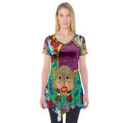 Supersonic Armadillo Short Sleeve Tunic  by chellerayartisans