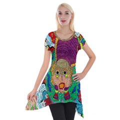Supersonic Armadillo Short Sleeve Side Drop Tunic by chellerayartisans