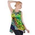 Cosmic Lizards With Alien Spaceship Side Drop Tank Tunic View1