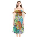 Supersonic Lavahead Lizard Shoulder Tie Bardot Midi Dress View1