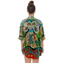 Supersonic Volcanic Sunmoon Faces Open Front Chiffon Kimono View2