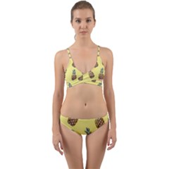 Pineapples Fruit Pattern Texture Wrap Around Bikini Set by Simbadda