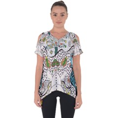 Happysnowman Cut Out Side Drop Tee by chellerayartisans