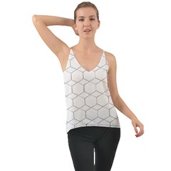 Honeycomb Pattern Black And White Chiffon Cami by picsaspassion