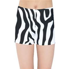Zebra Horse Pattern Black And White Kids Sports Shorts by picsaspassion