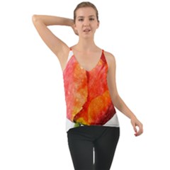 Red Tulip, Watercolor Art Chiffon Cami by picsaspassion