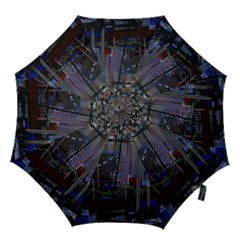 Christmas Boats In Harbor Hook Handle Umbrellas (medium) by Wegoenart
