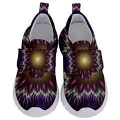 Fractal Rays Geometry Space Glow Velcro Strap Shoes by Wegoenart