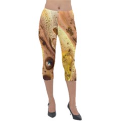 Abstract Art Modern Detail Macro Lightweight Velour Capri Leggings  by Wegoenart