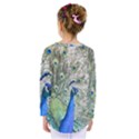 Peacock Bird Colorful Plumage Kids  Long Sleeve Tee View2