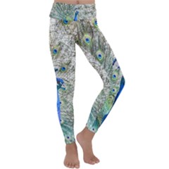 Peacock Bird Colorful Plumage Kids  Lightweight Velour Classic Yoga Leggings by Wegoenart