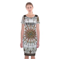 Dome Glass Architecture Glass Dome Classic Short Sleeve Midi Dress by Wegoenart