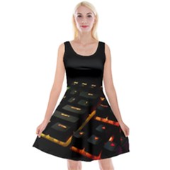 Keyboard Led Technology Reversible Velvet Sleeveless Dress by Wegoenart