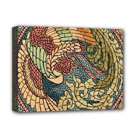 Wings Feathers Cubism Mosaic Deluxe Canvas 16  X 12  (stretched)  by Wegoenart