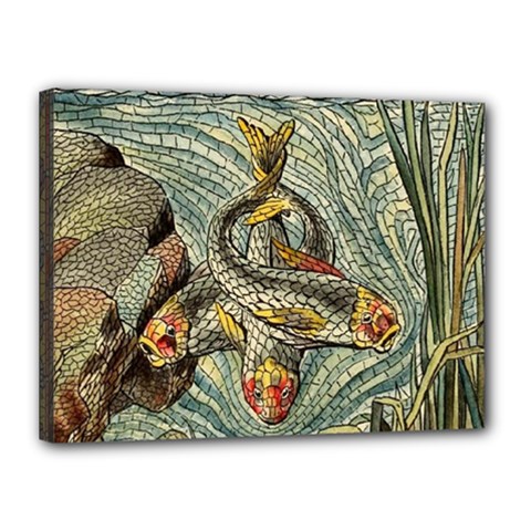 Fish Underwater Cubism Mosaic Canvas 16  X 12  (stretched) by Wegoenart