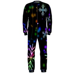 Snowflakes Snow Winter Christmas Onepiece Jumpsuit (men)  by Wegoenart