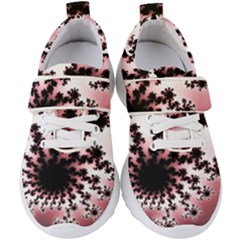 Fractal Pattern Pink Kids  Velcro Strap Shoes by Wegoenart