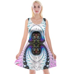 Pattern Texture Fractal Colorful Reversible Velvet Sleeveless Dress by Wegoenart