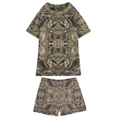 Abstract #8   I   Antiqued 6000 Kids  Swim Tee And Shorts Set by KesaliSkyeArt