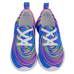 Cool Abstract Pink Blue And Yellow Twirl Liquid Art Running Shoes by myrubiogarden