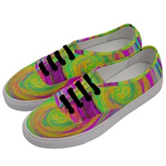 Groovy Abstract Purple And Yellow Liquid Swirl Men s Classic Low Top Sneakers by myrubiogarden