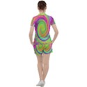Groovy Abstract Purple And Yellow Liquid Swirl Women s Tee and Shorts Set View2