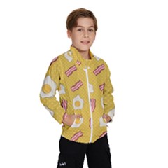 Bacon And Egg Pop Art Pattern Windbreaker (kids) by Valentinaart