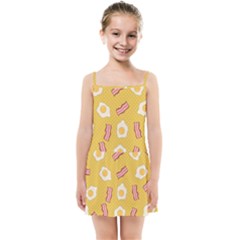 Bacon And Egg Pop Art Pattern Kids  Summer Sun Dress by Valentinaart