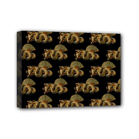 Dragon Motif Print Pattern Mini Canvas 7  X 5  (stretched) by dflcprintsclothing