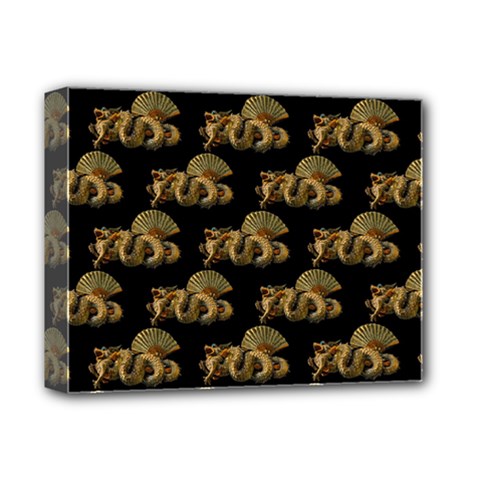 Dragon Motif Print Pattern Deluxe Canvas 14  X 11  (stretched) by dflcprintsclothing