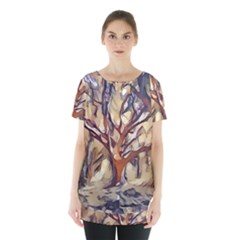 Tree Forest Woods Nature Landscape Skirt Hem Sports Top by Pakrebo