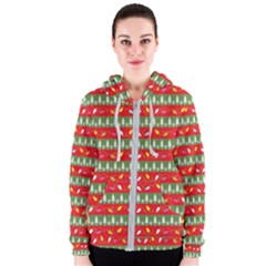 Christmas Papers Red And Green Women s Zipper Hoodie by Pakrebo