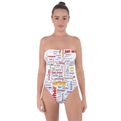 Writing Author Motivation Words Tie Back One Piece Swimsuit by Pakrebo
