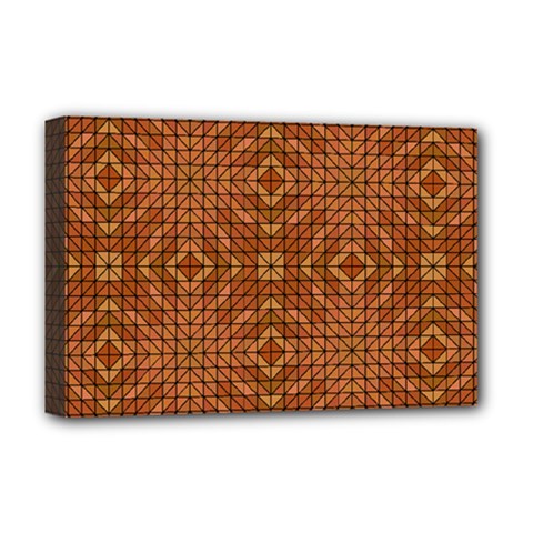 Mosaic Triangle Symmetry Deluxe Canvas 18  X 12  (stretched) by Pakrebo