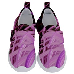 Purple Fractal Artwork Feather Kids  Velcro No Lace Shoes by Pakrebo