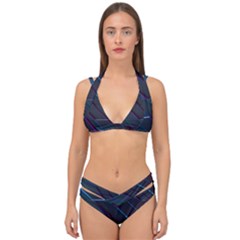 Glass Scifi Violet Ultraviolet Double Strap Halter Bikini Set by Pakrebo