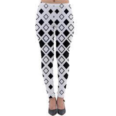 Square Diagonal Pattern Monochrome Lightweight Velour Leggings by Pakrebo