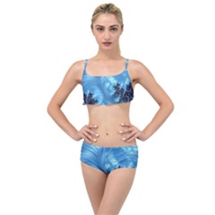 Fractal Art Feather Swirls Puffy Layered Top Bikini Set by Pakrebo