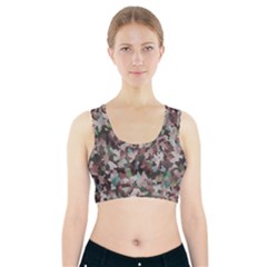 Gray Facets Sports Bra With Pocket by artifiart
