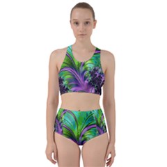 Fractal Art Artwork Feather Swirl Racer Back Bikini Set by Pakrebo