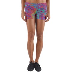Fractal Bright Fantasy Design Yoga Shorts by Pakrebo