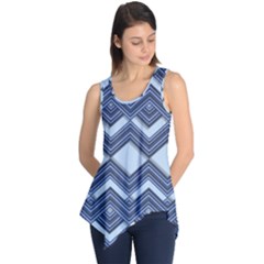 Textile Texture Fabric Zigzag Blue Sleeveless Tunic by Pakrebo