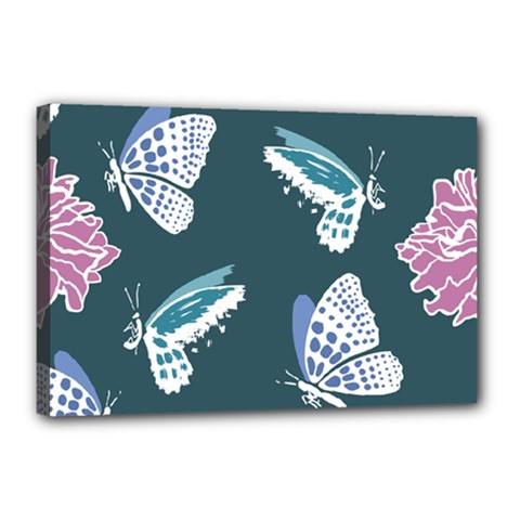 Butterfly Pattern Dead Death Rose Canvas 18  X 12  (stretched) by Pakrebo