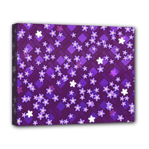 Textile Cross Pattern Square Deluxe Canvas 20  X 16  (stretched) by Pakrebo